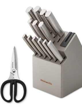 KitchenAid Gourmet 15-pc. Japanese Steel Knife and Sharpener Block Set